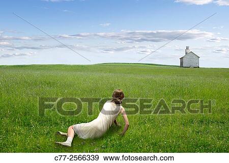 woman, landscape, summer View Large Photo Image Stock Photo - woman, landscape, summer. Fotosearch