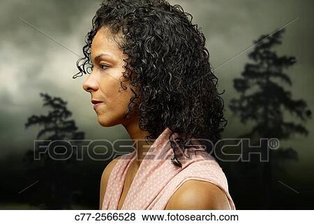 Woman, Portrait View Large Photo Image Stock Photo - Woman, Portrait. Fotosearch