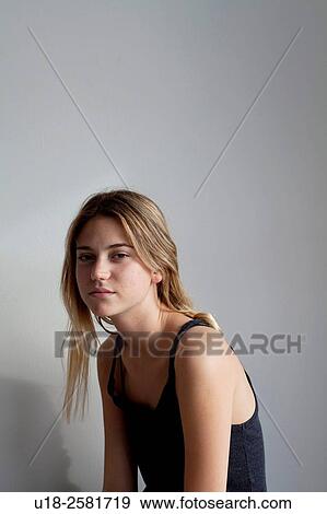 young woman wearing something black View Large Photo Image Stock Photo - young woman wearing something black. Fotosearch