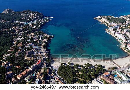Aerial view of the coast of Mallorca, Majorca, Balears Island, Spain. View Large Photo Image Stock Photo - Aerial view of the coast of Mallorca, Majorca, Balears Island, Spain.. Fotosearch