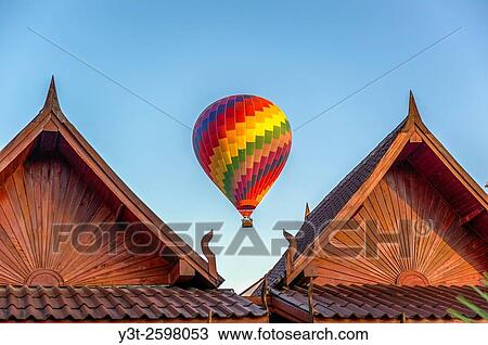 Asia. South-East Asia. Laos. Province of Vang Vieng. Vang Vieng. Hot Air Balloon. View Large Photo Image Stock Image - Asia. South-East Asia. Laos. Province of Vang Vieng. Vang Vieng. Hot Air Balloon.. Fotosearch