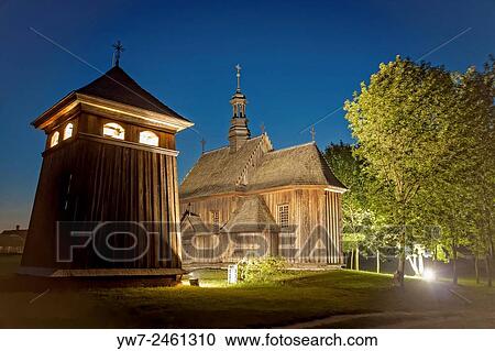 Belfry from Kazimierza Wielka and church from Rogow in Tokarnia open-air museum, Poland. View Large Photo Image Stock Image - Belfry from Kazimierza Wielka and church from Rogow in Tokarnia open-air museum, Poland.. Fotosearch
