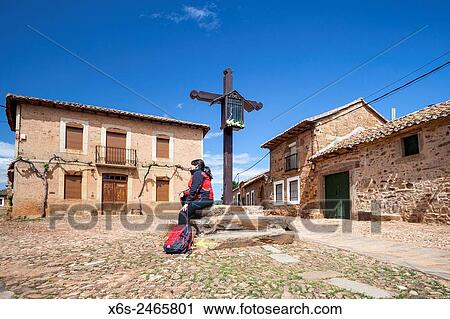 Stock Image - Castrillo de los Polvazares, Way of St. James, Leon, Spain.. Fotosearch