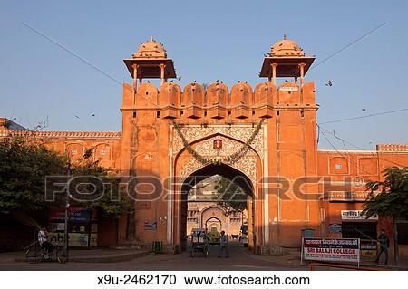 city gate to the pink city and city palace, Jaipur, Rajasthan, India, Asia. View Large Photo Image Stock Image - city gate to the pink city and city palace, Jaipur, Rajasthan, India, Asia.. Fotosearch