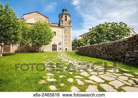 Collegiate church of Santa Maria de Cluniaes in Villafranca del Bierzo, Way of St. James, Leon, Spain. View Large Photo Image Stock Photograph - Collegiate church of Santa Maria de Cluniaes in Villafranca del Bierzo, Way of St. James, Leon, Spain.. Fotosearch