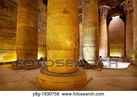Egypt - Edfu Temple, the chamber with columns inside the Temple of Horus, Edfu, South Egypt View Large Photo Image Stock Photo - Egypt - Edfu Temple, the chamber with columns inside the Temple of Horus, Edfu, South Egypt. Fotosearch