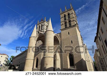 France, Languedoc-Roussillon, Montpellier, St-Pierre Cathedral. View Large Photo Image Stock Image - France, Languedoc-Roussillon, Montpellier, St-Pierre Cathedral.. Fotosearch