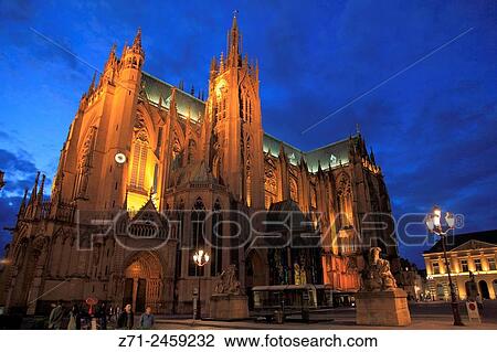 Stock Image - France, Lorraine, Metz, Cathdrale St-tienne, cathedral.. Fotosearch