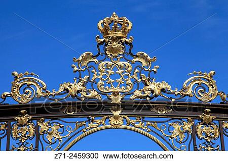 France, Lorraine, Nancy, Place Stanislas, wrought-iron railing. View Large Photo Image Stock Image - France, Lorraine, Nancy, Place Stanislas, wrought-iron railing.. Fotosearch