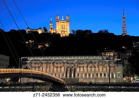France, Rhne-Alpes, Lyon, Notre-Dame de Fourvire, Palais de Justice, passarelle. View Large Photo Image Stock Photograph - France, Rhne-Alpes, Lyon, Notre-Dame de Fourvire, Palais de Justice, passarelle.. Fotosearch