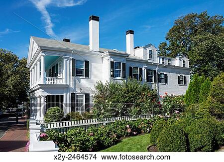 Historic captains home, Edgartown, Marthas Vineyard, Massachusetts, USA. View Large Photo Image Picture - Historic captains home, Edgartown, Marthas Vineyard, Massachusetts, USA.. Fotosearch