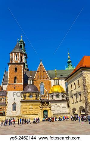 Picture - King Sigismunds Cathedral and Chapel, Royal Castle at Wawel Hill, Krakow, Poland.. Fotosearch