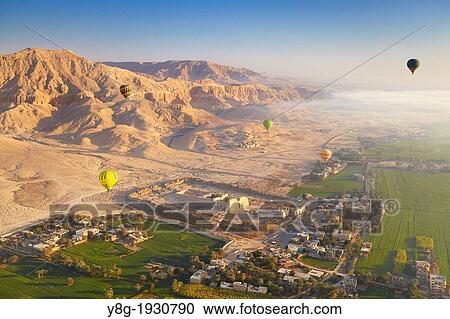 Nile Valley, Egypt - balloon flights over the archaeological sites, Medinet Habu, Temple of Ramses III, Upper Egypt View Large Photo Image Stock Image - Nile Valley, Egypt - balloon flights over the archaeological sites, Medinet Habu, Temple of Ramses III, Upper Egypt. Fotosearch