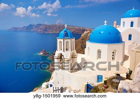 Oia village, Santorini Island, Cyclades, Greece View Large Photo Image Stock Photo - Oia village, Santorini Island, Cyclades, Greece. Fotosearch