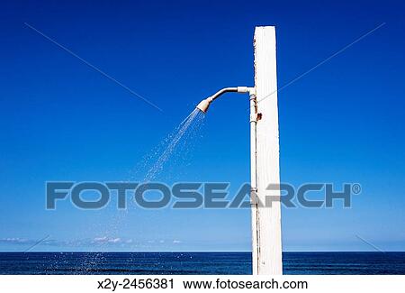 Outdoor beach shower. View Large Photo Image Stock Image - Outdoor beach shower.. Fotosearch