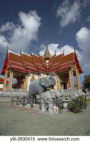 Sacred elephant figures at Wat Chalong Phuket Thailand. View Large Photo Image Stock Photography - Sacred elephant figures at Wat Chalong Phuket Thailand.. Fotosearch