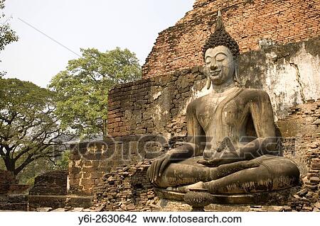 Seated Buddha statue Sukhothai historic temples site Thailand. View Large Photo Image Stock Image - Seated Buddha statue Sukhothai historic temples site Thailand.. Fotosearch