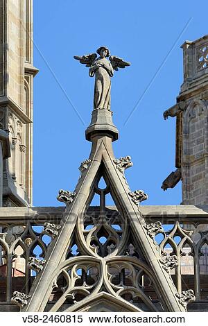 Spain, Catalonia, Barcelona, Cathedral of the Holy Cross and Saint Eulalia (13-15th C), Angel. View Large Photo Image Stock Photography - Spain, Catalonia, Barcelona, Cathedral of the Holy Cross and Saint Eulalia (13-15th C), Angel.. Fotosearch