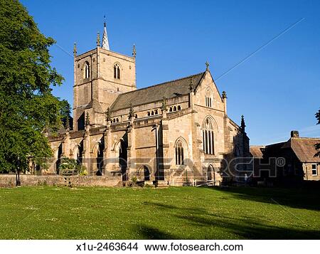 Picture - St Johns Parish Church on a SUmmer Evening at Knaresorough North Yorkshire England.. Fotosearch