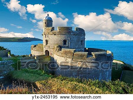Stock Photography - St Mawes Castel, built as part opt a defensive chain of south coast fortresses between 1540 & 1545 by King of England, Henry VIII. Near Falmouth, Cornwall, England.. Fotosearch