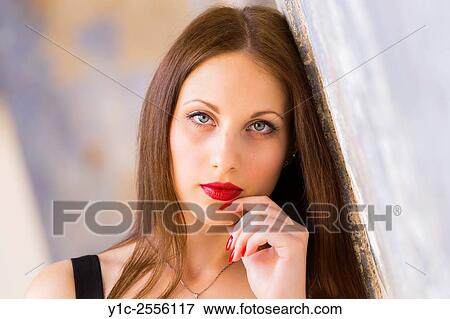 Stock Photo - Teen girl portrait with Red lips and nails View Large Photo Image Stock Photo - Stock Photo - Teen girl portrait with Red lips and nails. Fotosearch