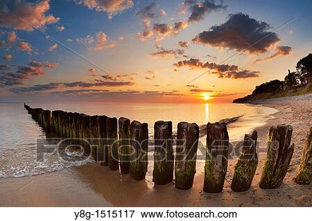Sunrise at the Baltic Sea, Pomerania, Poland, Europe View Large Photo Image Stock Photo - Sunrise at the Baltic Sea, Pomerania, Poland, Europe. Fotosearch