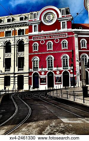 Trindade Theatre facade, Chiado, Lisbon, Portugal. View Large Photo Image Stock Image - Trindade Theatre facade, Chiado, Lisbon, Portugal.. Fotosearch