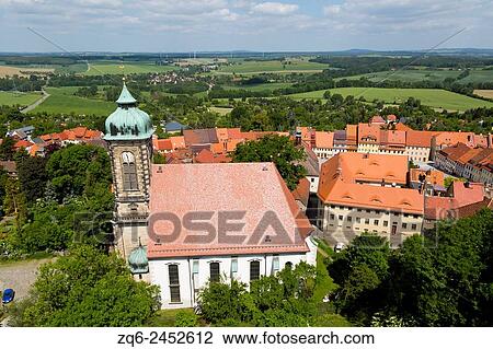 Stock Image - View over Stolpen, Saxony, Germany.. Fotosearch