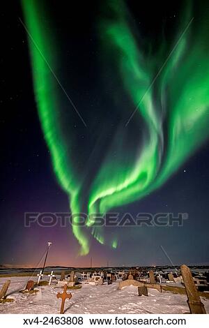 Vogar cemetery and sky by Night, Iceland. View Large Photo Image Stock Photo - Vogar cemetery and sky by Night, Iceland.. Fotosearch