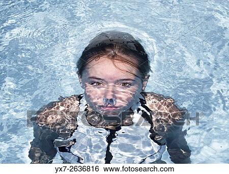 Woman in swimming pool. View Large Photo Image Stock Photograph - Woman in swimming pool.. Fotosearch