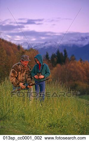 Download Father & Son Hunting Fall Southcentral Alaska Stock Image ...