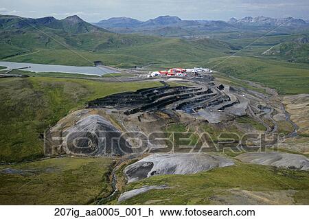 Aerial Of Red Dog Mine & Facilities, Interior Alaska, Summer Stock Image | 207ig_aa0005_001_h