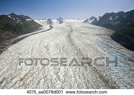 Aerial View Of Grewingk Glacier Kachemak Bay State Park Near