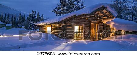 Historic Log Cabin In Wiseman Alaska Stock Photo 2375608