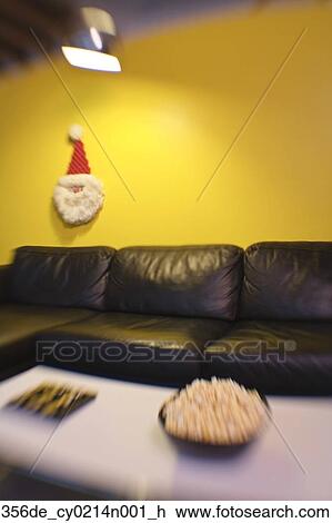 Modern Living Room Home With Santa Claus Wall Hanging