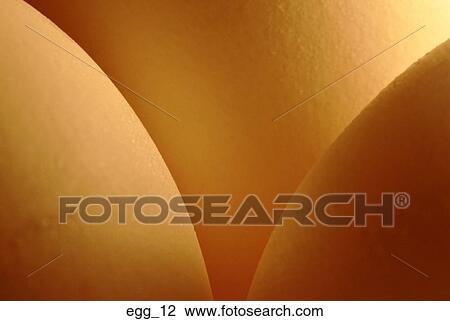 Stock Image - egg eggs, eggshell, three, whole, food, tight close-up, cooking ingredients. Fotosearch