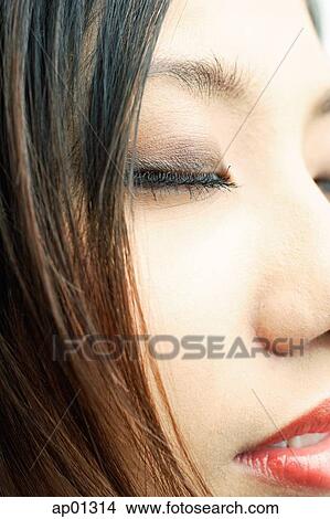 Close up of woman's face View Large Photo Image Picture - Close up of woman's face. Fotosearch