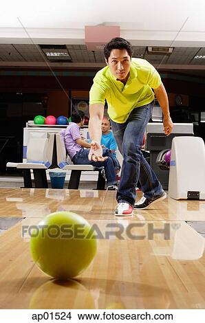 Picture - Man bowling. Fotosearch