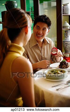 Man proposing to woman at restaurant View Large Photo Image Stock Image - Man proposing to woman at restaurant. Fotosearch