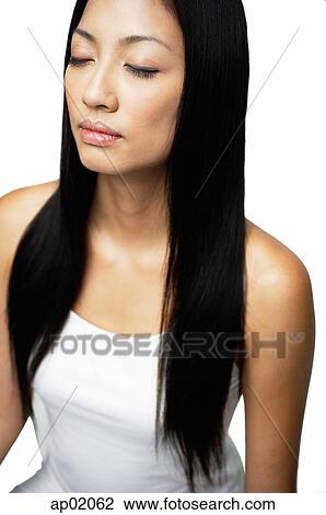 Woman with eyes closed View Large Photo Image Stock Image - Woman with eyes closed. Fotosearch