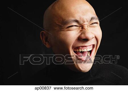 Bald man, laughing, portrait View Large Photo Image Stock Photo - Bald man, laughing, portrait. Fotosearch
