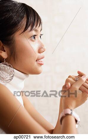 Woman looking away, profile View Large Photo Image Stock Image - Woman looking away, profile. Fotosearch