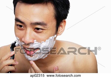 Man shaving View Large Photo Image Stock Photography - Man shaving . Fotosearch