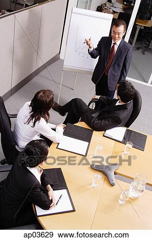 Stock Photo - Businessman making a presentation colleagues . Fotosearch