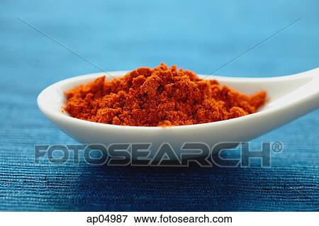 Close-up of spoon with chili powder View Large Photo Image Stock Photo - Close-up of spoon with chili powder. Fotosearch