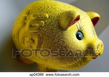 Still-life of gold piggy bank View Large Photo Image Stock Photograph - Still-life of gold piggy bank. Fotosearch