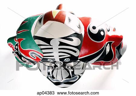Stock Image - Three Chinese masks. Fotosearch