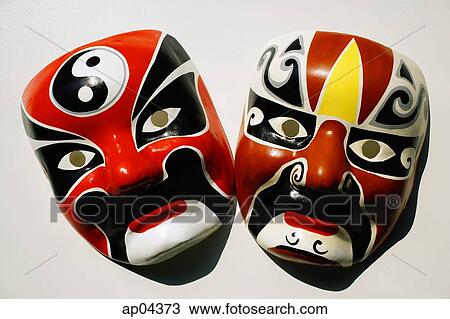 Two Chinese masks View Large Photo Image Stock Image - Two Chinese masks. Fotosearch