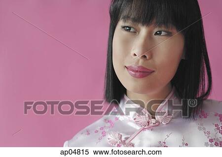 Stock Photography - Woman in cheongsam, head shot. Fotosearch
