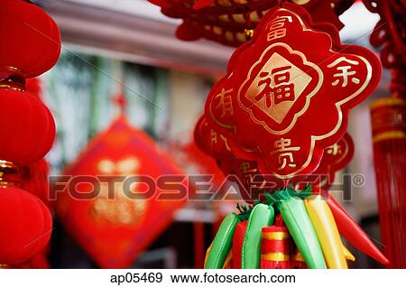 Decorations for Chinese New Year View Large Photo Image Stock Photo - Decorations for Chinese New Year. Fotosearch